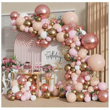 Rose Gold Balloon Garland Kit: Nude, Pink & Confetti Party Decor