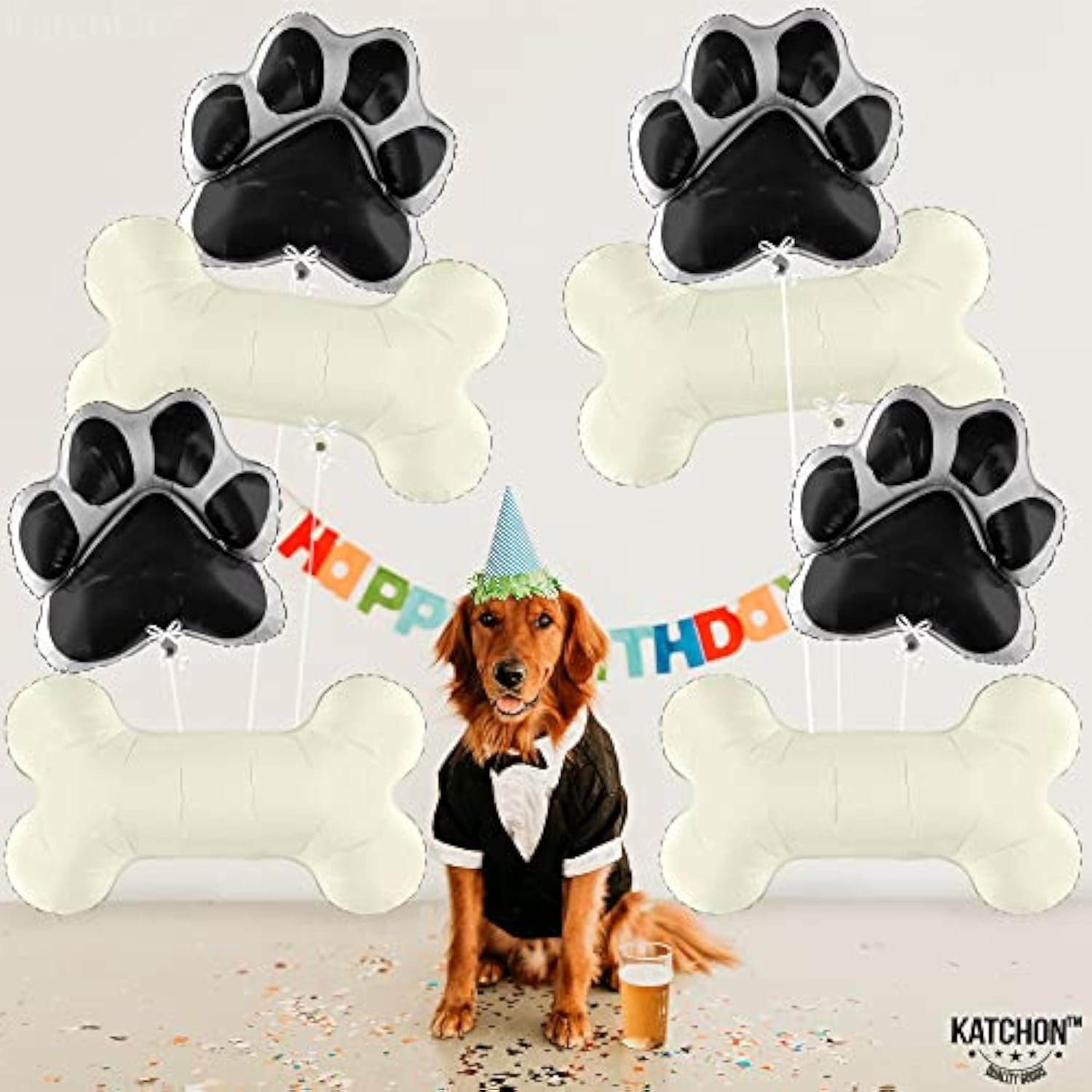 , Large Dog Balloons - 29 Inch, Pack Of 8 | Dog Balloons For Birthday Party, Paw Print Balloon | Dog Party Decorations, Paw Balloon | Lets Pa Birthday Decorations
