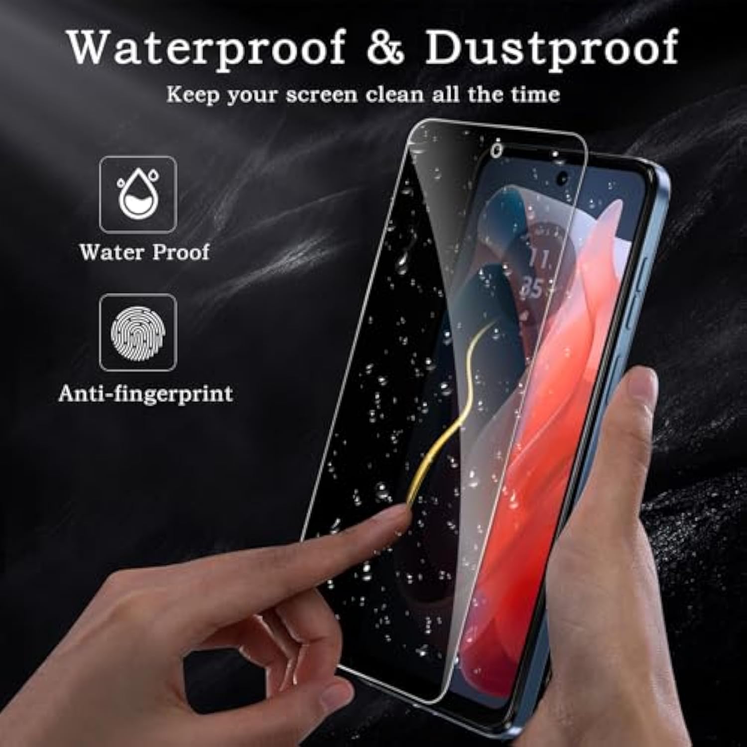 Privacy Screen Protector For Motorola Moto G Play 2024, Shatterproof Tempered Glass Accessories, Tempered Glass Film, Case Friendly Ultra Resistant 9H Hardness Anti-Glare Hd Black -3 Pack