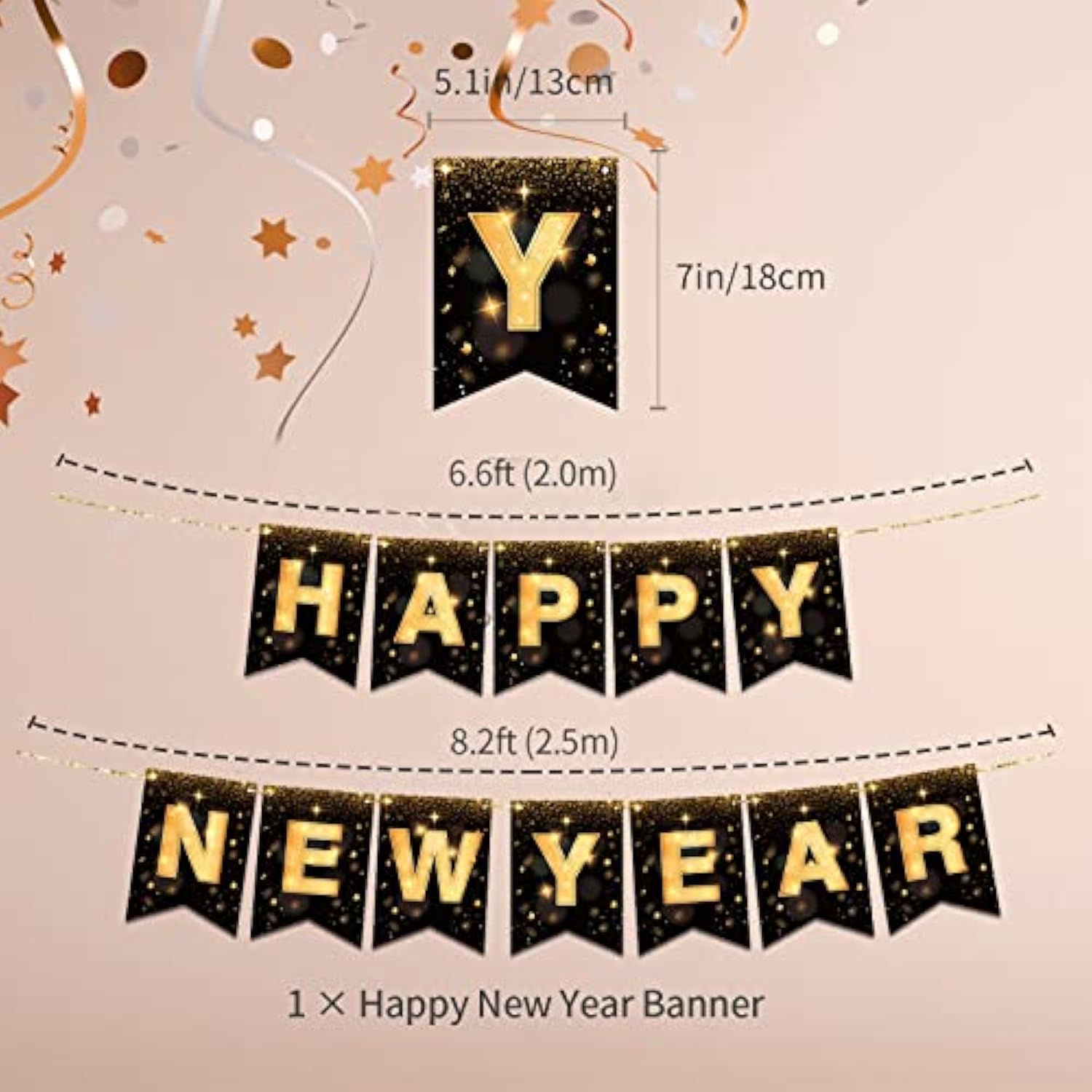 Happy New Year Banner 2026 10ft Party Backdrop No DIY