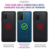 Compatible For Samsung A03S Case: Galaxy A03S Case With Slide Camera Cover + [2Pcs] Tempered Glass Screen Protector, Full Body Military-Grade Phone Case With Kickstand For Galaxy A03S, Purple