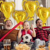 6 Pcs Gold Champion Trophy Foil Balloons for Sports, Birthday, and Party Decor