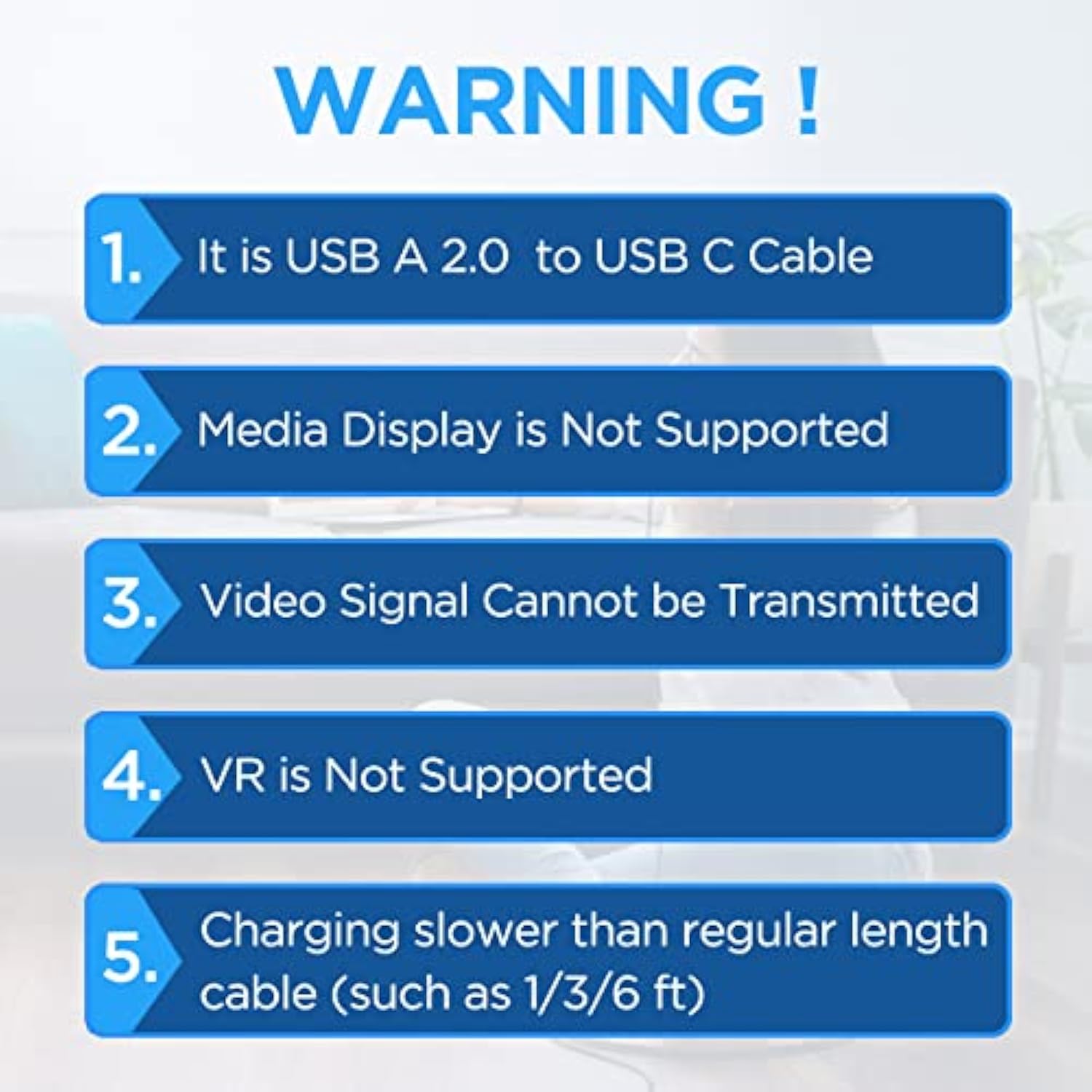 Usb C Cable [20Ft/6M], 1-Pack, Long Usb-A 2.0 To Usb-C Cable, Fast Charging Ty