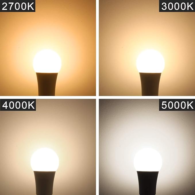 GU24 LED Light Bulbs 4 Pack A19 60W Equivalent 2700K Soft White 800 Lumens UL Listed