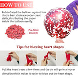 75Pcs Valentine’s Day Heart Balloons Kit 12" Red White Confetti Latex Party Decor