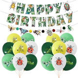 Bugs Birthday Party Supplies,Bugs Happy Birthday Banner, Balloon,Cake Topper And Cupcake Toppers,Bugs Theme Birthday Party Decorations