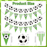 4 Pcs Soccer Banner Garland, Soccer Pennant Bunting Flag for Boys Girls Sports Ball Birthday Party Decorations