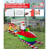 12Ft Christmas Inflatables Outdoor Decorations, Giant Blow Ups Yard Decoration Inflatable Santa Claus Drive Sleight With