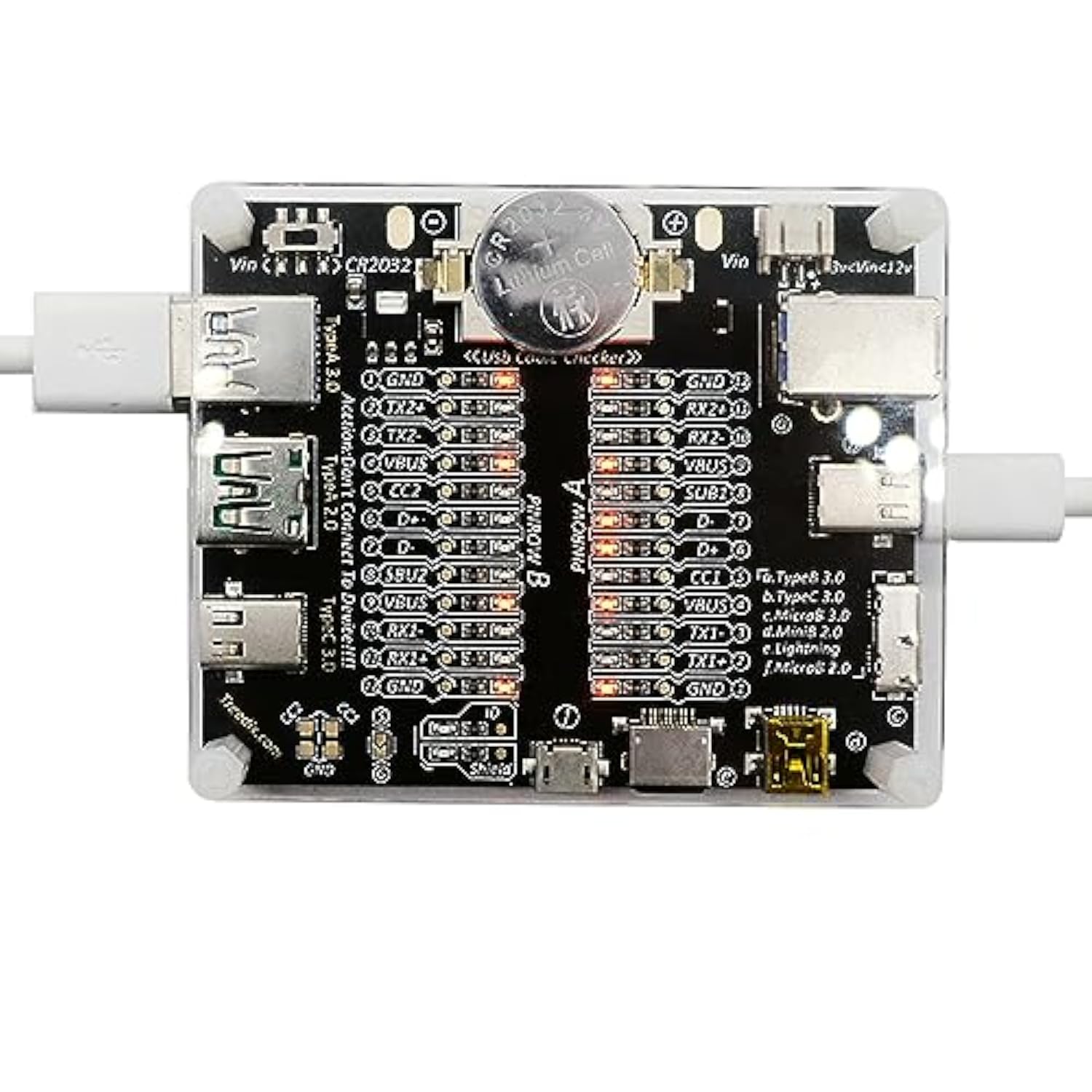 Usb Cable Data Line Test Board Usb Cable Checker Data Wire With Acrylic Case C