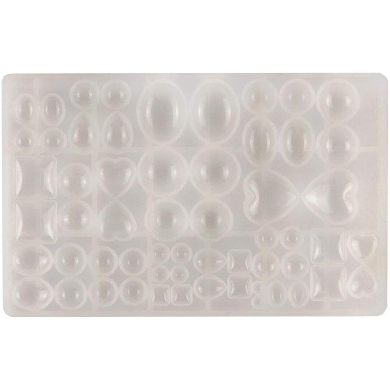Cabochon Gem Jewelry Silicone Mold Oval Teardrop Square Heart Round Shapes For Polymer Clay Crafting Resin Epoxy Pendant Earrings Making Casting Diy Craft Mold 29 Design 58 Cavity Large