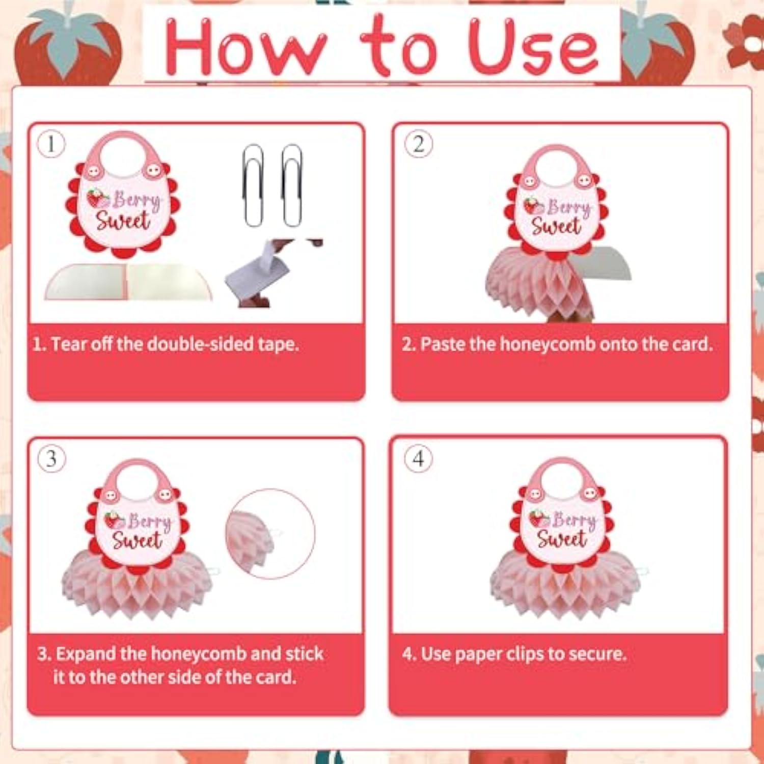 Strawberry Baby Shower Decorations - 9Pcs Berry Sweet Baby Shower Decorations Supplies A Berry Sweet Baby Is On The Way Decor Strawberry Honeycomb Centerpieces Baby Shower Party Table Decor