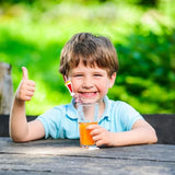 24Pcs Beach Drinking Straws Reusable For Kids Pool Theme Birthday Party Favors Supplies Decorations With 2 Pcs Cleaning Brushes (Beach)