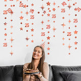 Rose Gold 25th Birthday Garland – Twinkle Stars & Number 25 Bunting for Girls