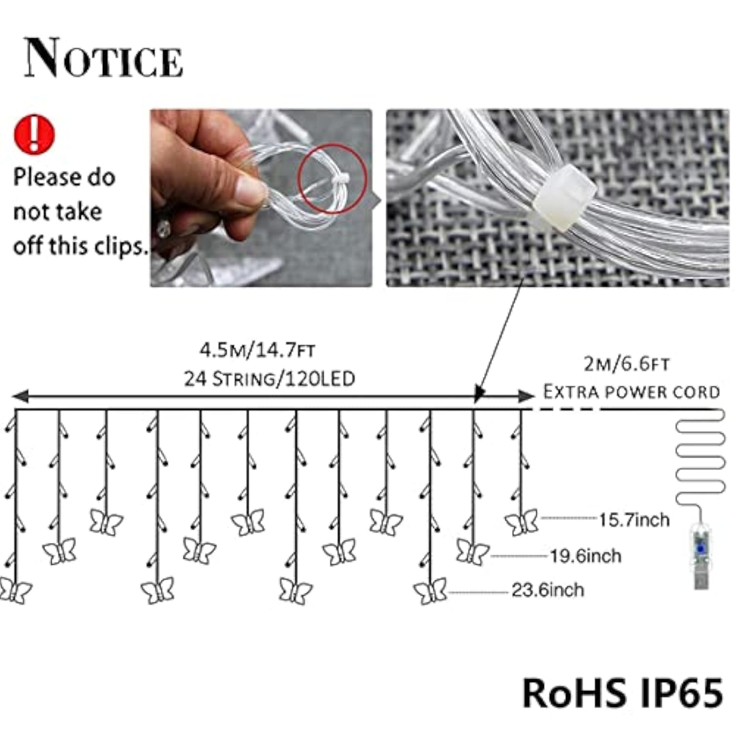 Butterfly Curtain Fairy Lights Usb Plug In,8 Modes 120 Led 20Ft Firefly Twinkle Timer String Lights With Remote For Bedroom Patio Christmas Wedding Party (Multi-Colored(Pink))