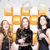 Orange White Square Foil Balloon Wall 19inch Double Sided Arch Kit for Party Decorations