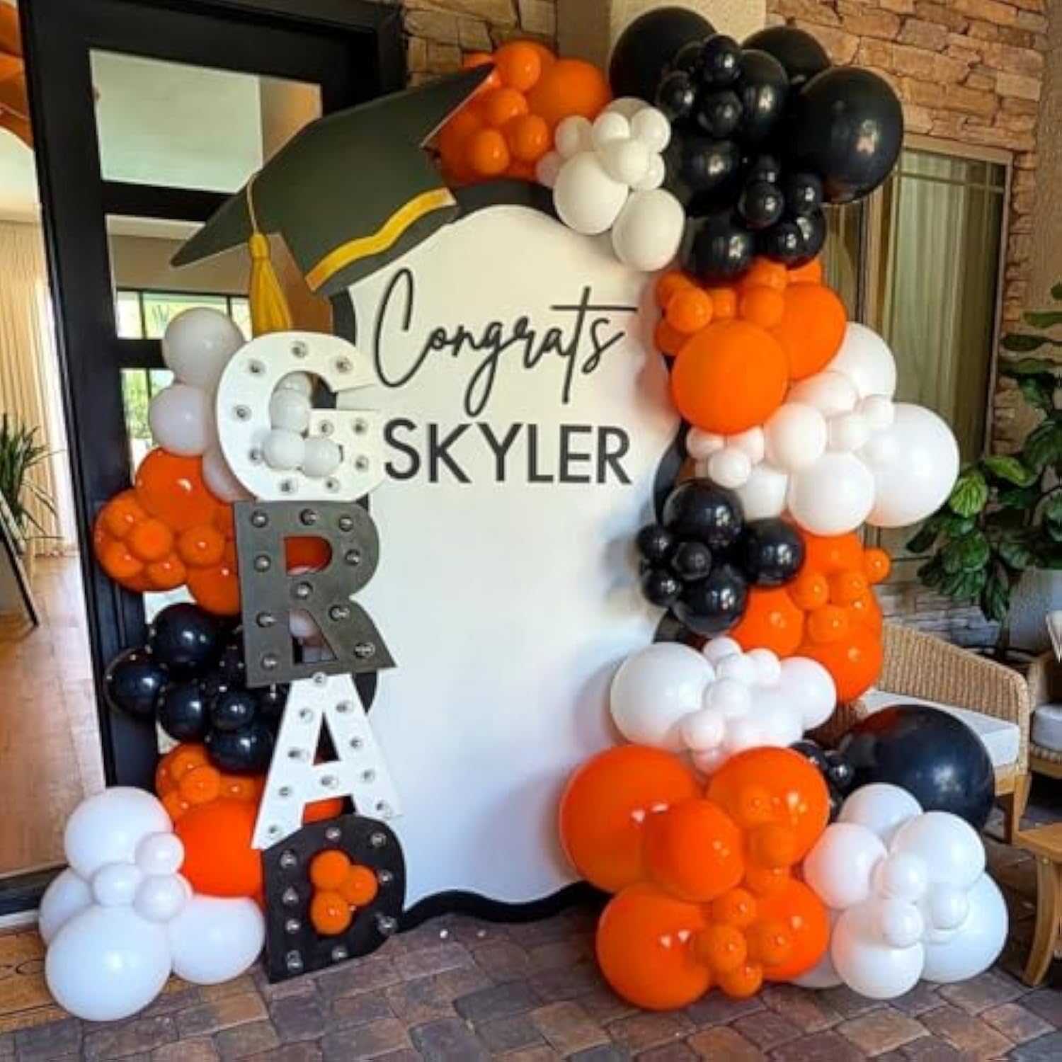 Orange & Black Balloon Arch Kit: Fall Party Decor, 154 Pcs