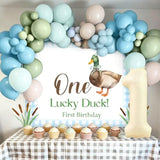 Mallard Duck 1St Birthday Party Decor Boy One Lucky Duck Baby Shower Decorations For Boys First Birthday Mallard Duck Hunting Backdrop Balloons Party Supplies