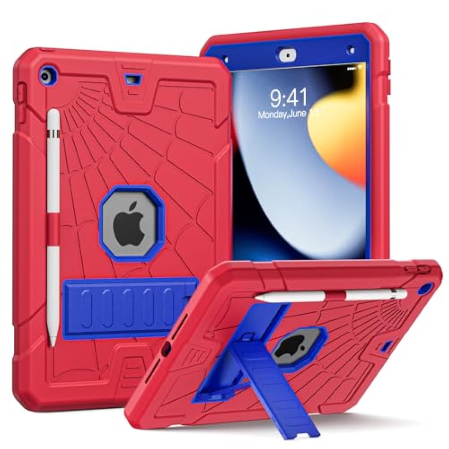 Ipad 9Th Generation Case For Kids With Stand & Pencil Holder, Protective Ipad
