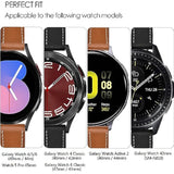 Galaxy Watch 5 Pro Bands 45Mm, Galaxy Watch 7/6/4 Classic Band 46Mm 43Mm 42Mm, Samsung Galaxy Watch 6/5/4/Acitve 2 Bands 44Mm 40Mm, 20Mm Leather Wristband Replacement Strap Men, Black+Brown
