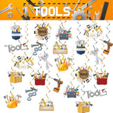 24 Pcs Tools Hanging Decorations Tools Hanging Swirls Ceiling Swirls Tools Birthday Party Supplies For Tools Party Decorations Toolbox Decorations