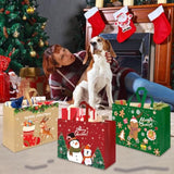 12 Pack Extra Large Christmas Gift Bags, Reusable Tote Bags With Handle Non-Woven Christmas Bags For Gifts Wrapping Xmas Holiday-16.9 * 12.6 * 7.1”