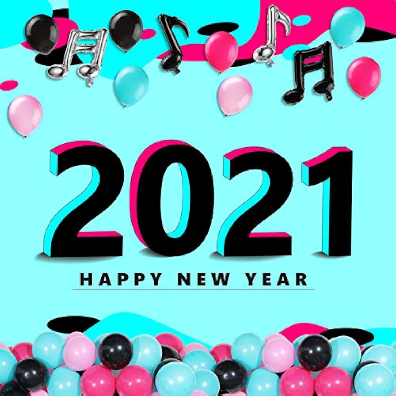 144 Pieces Music Balloons Birthday Garland Kit Music Sign Foil 5 Inch 10 Inch Rose Red Black Blue Pink For Birthday, Sock Hop Party, 1950S Party, Karaoke Decorations Supplies