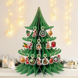 Paper Christmas Tree Honeycomb, Large Christmas Tree with Ornaments Christmas Centerpieces for Tables Home Office Classroom Party Decor