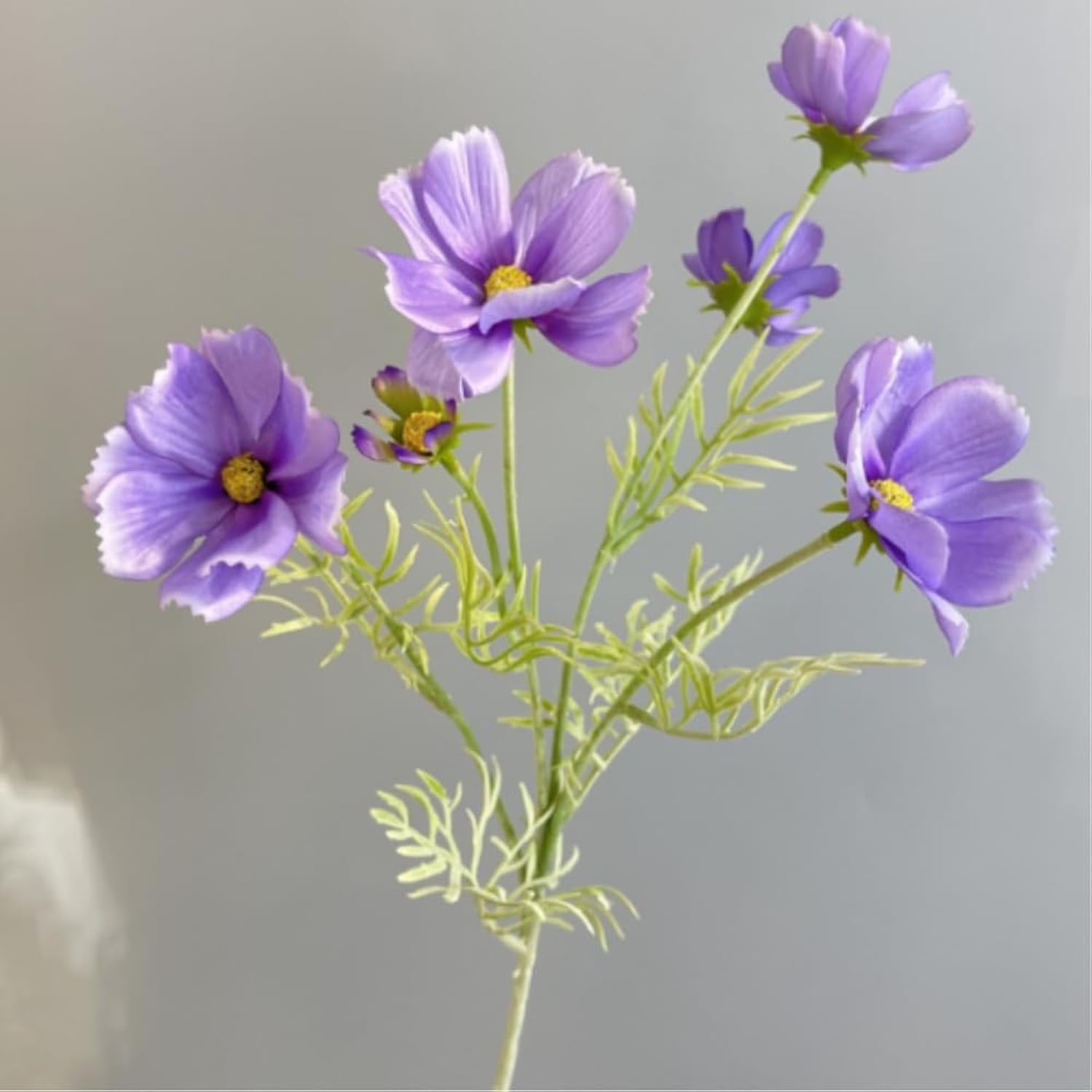 6 Pcs Artificial Fake Flowers Plants Cosmos Silk Flower Arrangements Wedding Bouquets Decorations ? 23.6''/60Cm Artificial Silk Daisy Fake Flowers Uv Resistant Outdoor Fake Wildflowers (Purple Blue)