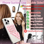 Silicone Suction Cup Phone Case Mount Double Sided, Hands-Free Strong Grip Holder For Selfies And Videos,Silicon Sticky Phone Grip With Higher Suction Power For Cell Phone Light Pink