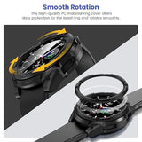 3 In 1 Accessories For Samsung Galaxy Watch 4 46Mm, 1 Rugged Tpu Armor Bumper Case +2 Tempered Glass Screen Protector Films + 1 Bezel Ring For Galaxy Watch 4 46Mm