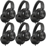 Kids Headphones Wired for School Bulk, 6 Pack Headsets with Microphone for K-12th Grade Classroom, Students, Teens, 3.5mm Jack for Chromebook,