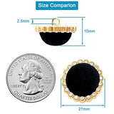 10Pcs Round Shank Buttons For Sewing Black Velvet Gold Button Crafts C
