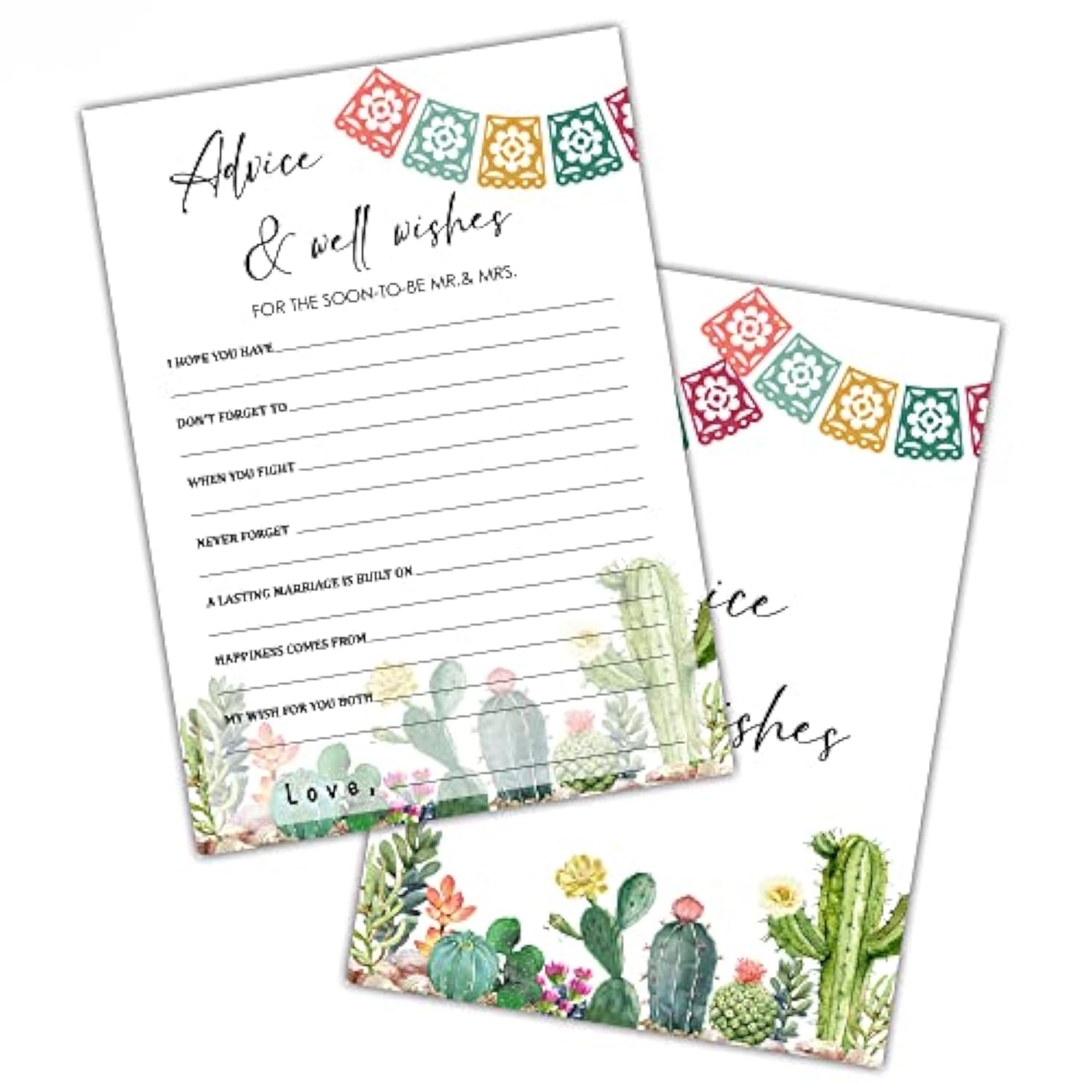 Bridal Shower Games, Fiesta Mexican Bridal Shower Decorations, Advice And Wishes Cards For Wedding Shower Bachelorette Party, Wedding Engagement Party, Set Of 30 Game Cards (A11)
