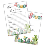 Bridal Shower Games, Fiesta Mexican Bridal Shower Decorations, Advice And Wishes Cards For Wedding Shower Bachelorette Party, Wedding Engagement Party, Set Of 30 Game Cards (A11)
