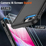 For Iphone 7/8 Plus Case, [10 Ft Grade Drop Protection] [Non-Slip] [2 Pcs Tempered Glass Screen Protector] Heavy Duty Full-Body Shockproof Case For Iphone 7/8 Plus 5.5”, Black