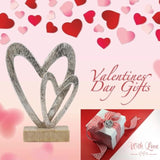Couple Gifts Modern Farmhouse Decor - Valentines Day Decor Resin Heart Sculpture Home Love Statue For Husband Wife Mother Father Wedding Romantic Gifts 5 X 2.25 X 6.5 Inch