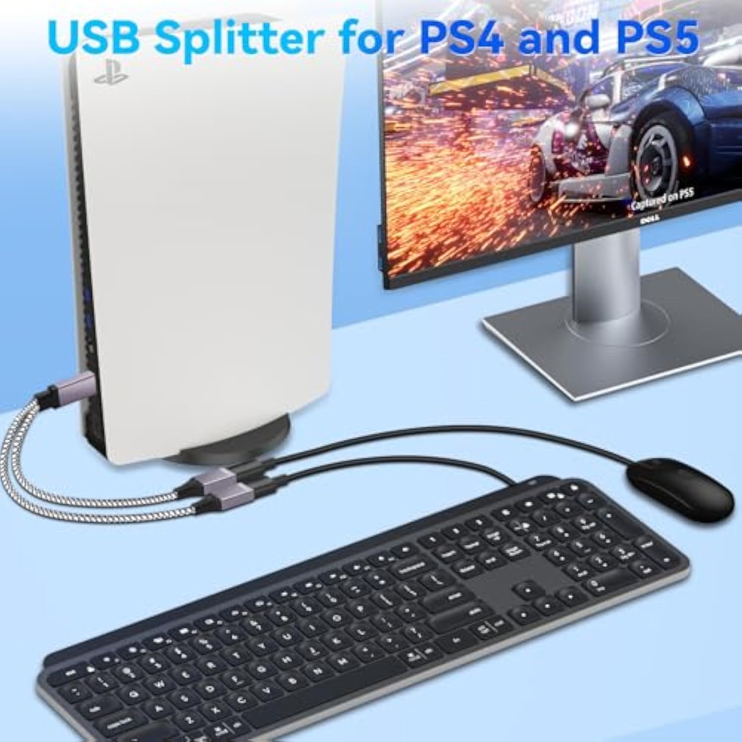 2025 Upgraded,Usb Splitter 1 In 2 Out Cable,Double Usb Port Extender Power Split Adapter,Data & Charger Cord Extension Adapter Cable-25 Cm (Data And For Charging But Wouldn'T Work With Carplay