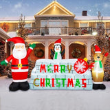 10Ft Christmas Inflatable Outdoor Decoration, Merry Christmas Inflatable Banner Blow Up Yard Decorations Inflatable Sant