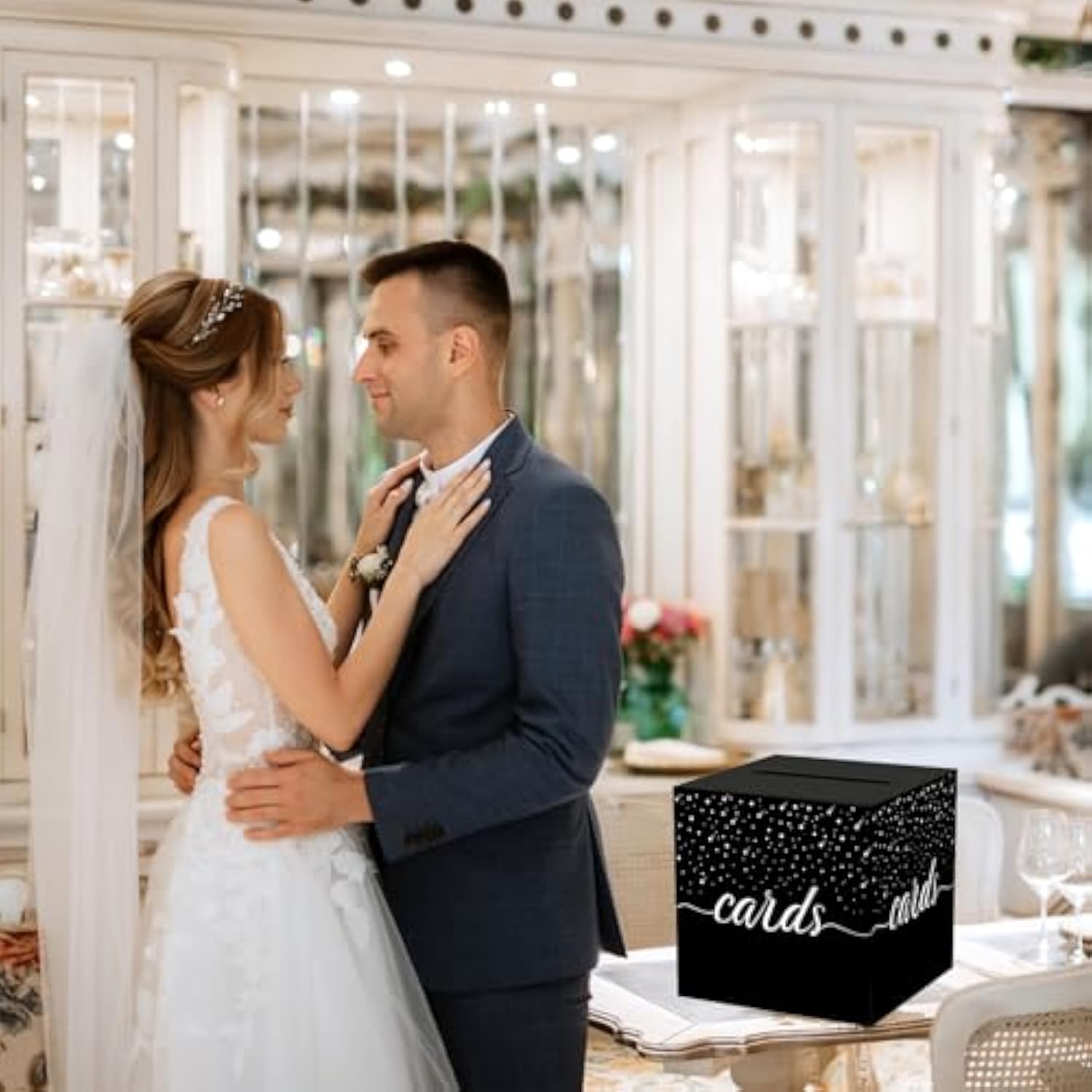 Silver Foil Black Card Box, Bride Gift Card Box, Birthday Party Gift Card Receiving Box, Used For Wedding Gifts, Baby Or Bride Gifts, Graduation Ceremony, Retirement Ceremony, Anniversary Decoration Party Supplies