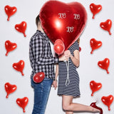 30Pcs 10 Inch Red Heart Balloons Valentine’S Day Heart Shape Foil Mylar Balloons Decoration For Romantic Valentine'S Day Wedding Bridal Shower Anniversary Engagement Party Supplies