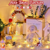 Christmas Lights Battery Operated, 4 Pack Total 66 Ft 200 Led Battery Powered Fairy Lights With Timer,8 Mode, Waterproof