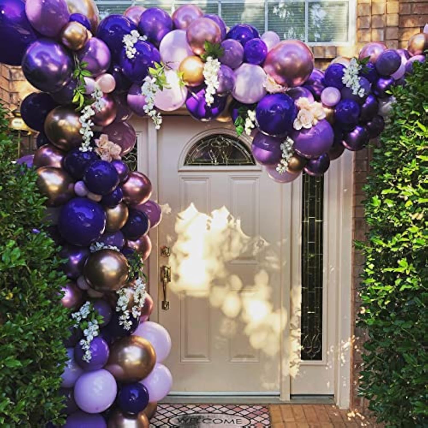 Purple Balloon Garland Kit Dark Gold Lavender for Baby Girl Princess Birthday Party Decor