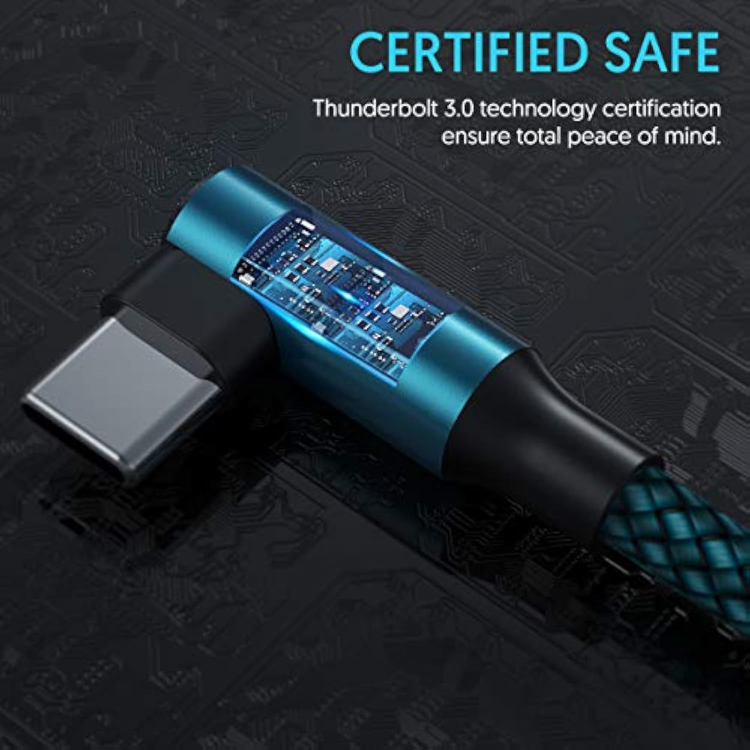 Usb C Cable, Right Angle Type C Charger [2-Pack 10Ft], Durable Nylon Braided Usb A To Type C Charger Cable For Iphone 15/15 Pro/ 15 Plus/ 15 Pro Max, Samsung Galaxy S23 Ultra S22 S21 (Cyan)