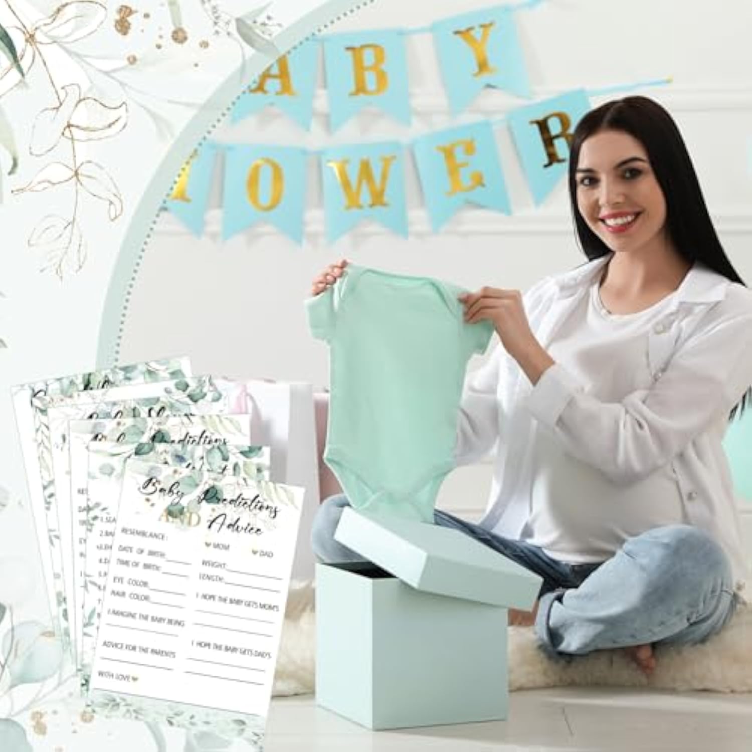 302 Pcs Greenery Eucalyptus Baby Shower Games 6 Games Activities For 50 Guests Include Baby Shower, Word Scramble, Word Search, Predictions And Advice, The Price Is Right