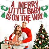Red & Green Glitter "A Merry Little Baby" Banner Holiday Baby Shower Decor