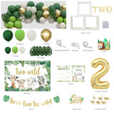 Two Wild Jungle Theme 2Nd Birthday Party Supplies, Animal Decorations For 2 Years Old
