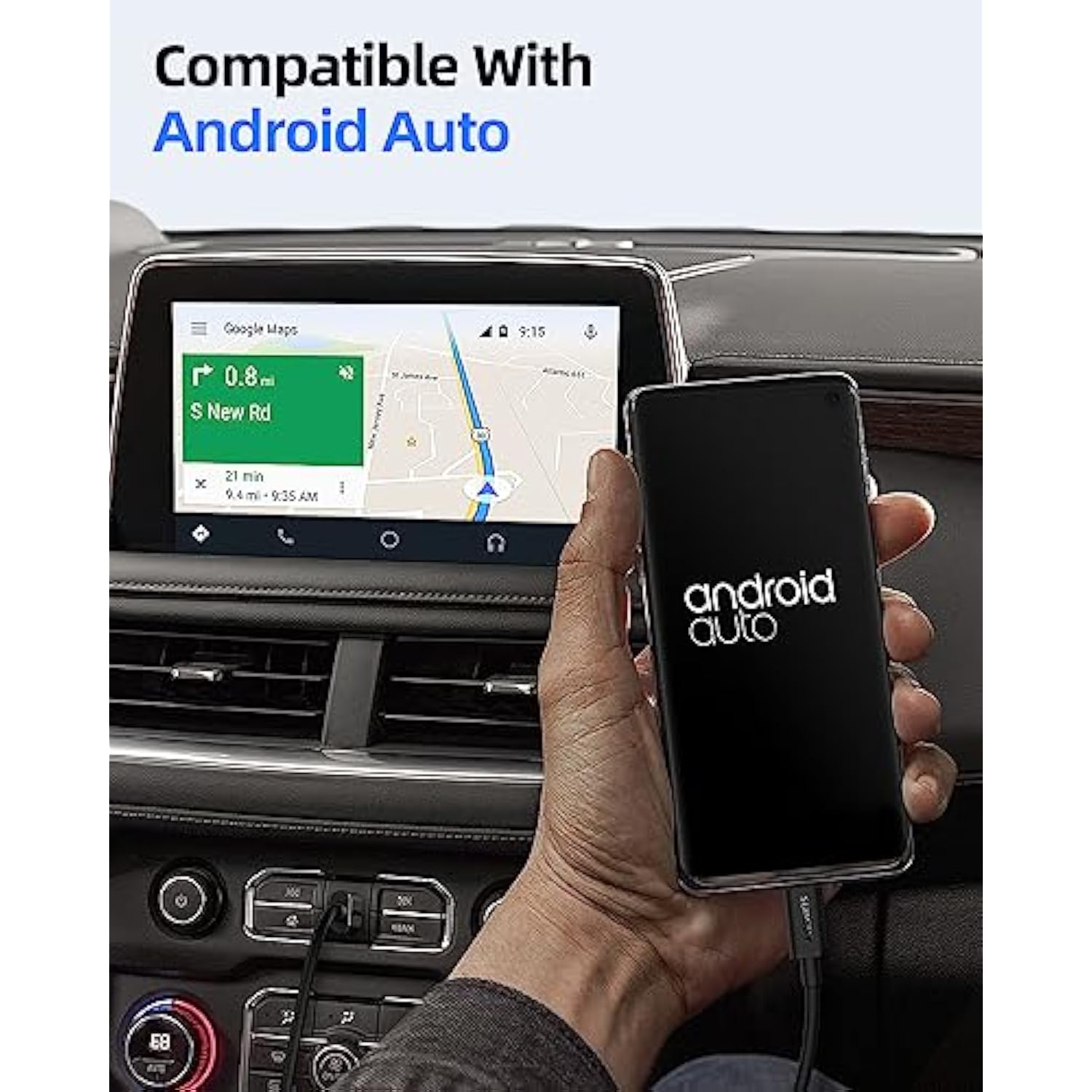 Android Auto Usb C Cable 1Ft, 10Gbps Short Usb A To Usb C 3.1 Gen 2 Data Trans