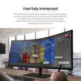 Viewfinity S65Ua Series 34-Inch Ultrawide Qhd Curved Monitor, 100Hz, Usb-C, Hdr10 (1 Billion Colors), Height Adjustable Stand, Tuv-Certified Intelligent Eye Care (Ls34A654Ubnxgo),Black