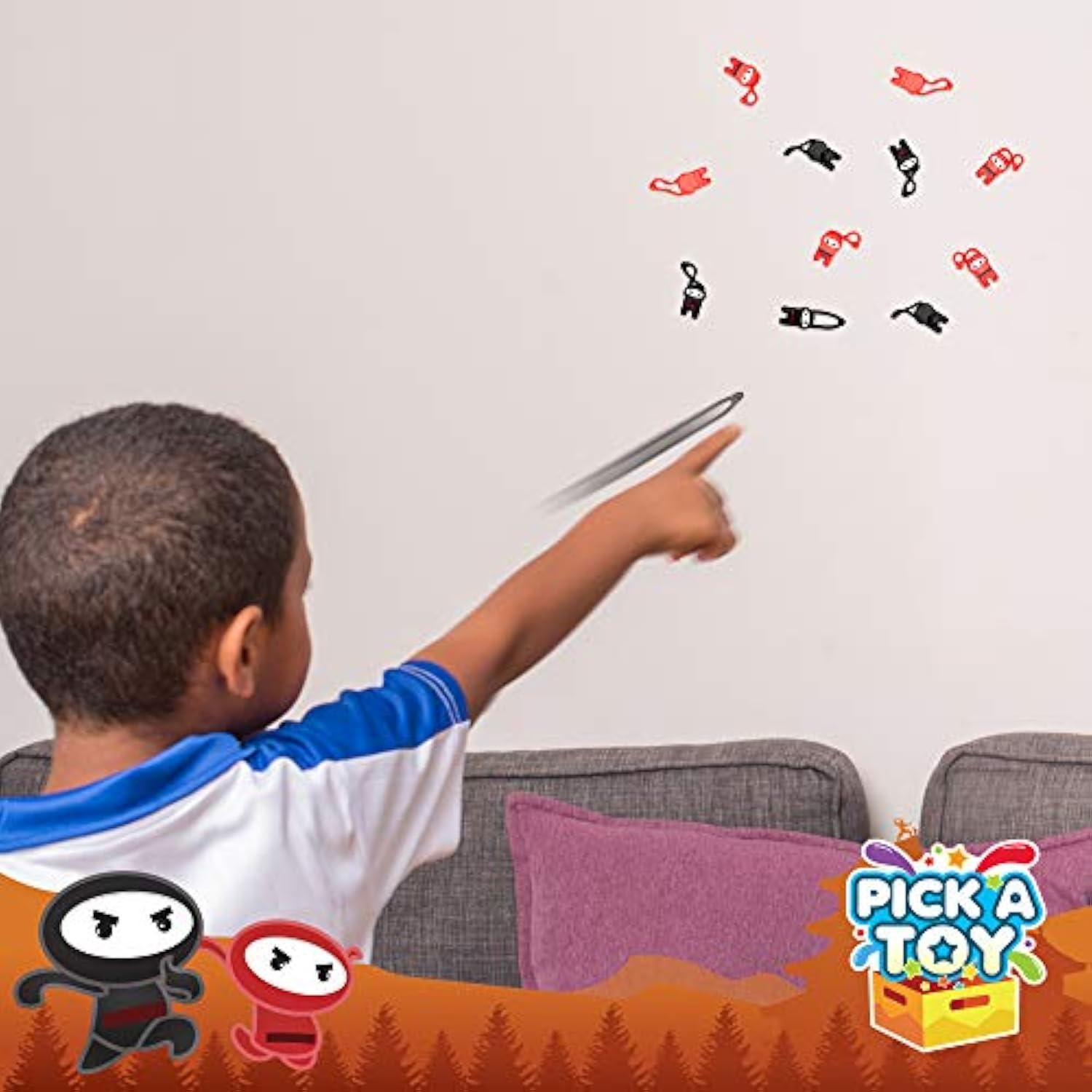 Stretchy Flying Ninjas 24-Pieces, Slingshot Toys For Boys And Girls, Easter Egg Filler, Karate Birthday Goodie Bags Stuffer And Ninja Party Favors Supplies