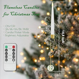 Flameless Christmas Tree Candles With Remote, 12 Pack Battery Operated Led Candles For Christmas Tree Flickering Flame For Xmas Indoor Decor - Clear Crystal Ball